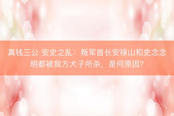 真钱三公 安史之乱：叛军首长安禄山和史念念明都被我方犬子所杀，是何原因？