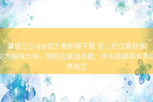 真钱三公app官方最新版下载 官二代白富好意思沦为脑残大妈，错把孔雀当凤凰，半生跪舔却华贵成空