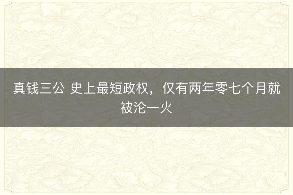 真钱三公 史上最短政权，仅有两年零七个月就被沦一火