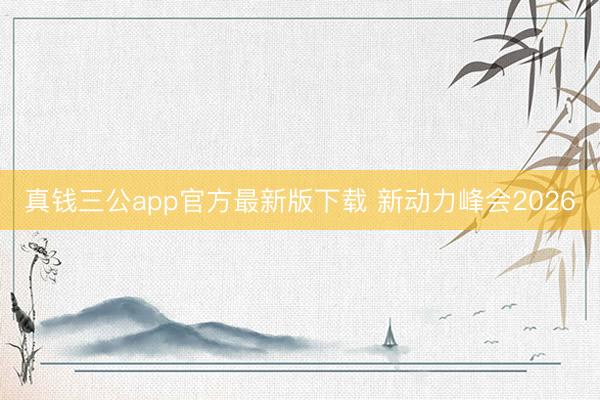真钱三公app官方最新版下载 新动力峰会2026