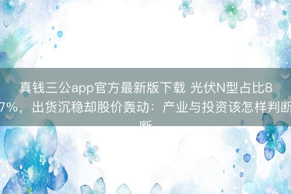 真钱三公app官方最新版下载 光伏N型占比87%，出货沉稳却股价轰动：产业与投资该怎样判断