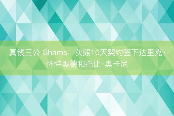 真钱三公 Shams：灰熊10天契约签下达里克·怀特黑德和托比·奥卡尼
