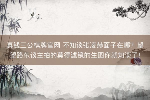 真钱三公棋牌官网 不知谈张凌赫面子在哪？望望路东谈主拍的莫得滤镜的生图你就知谈了！