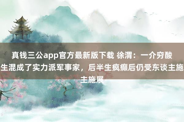 真钱三公app官方最新版下载 徐渭：一介穷酸书生混成了实力派军事家，后半生疯癫后仍受东谈主施展