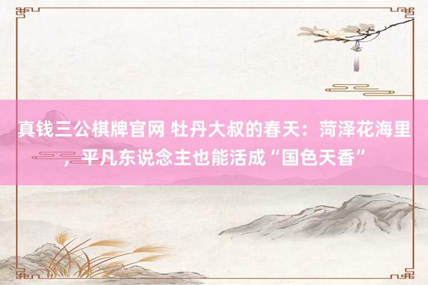真钱三公棋牌官网 牡丹大叔的春天：菏泽花海里，平凡东说念主也能活成“国色天香”