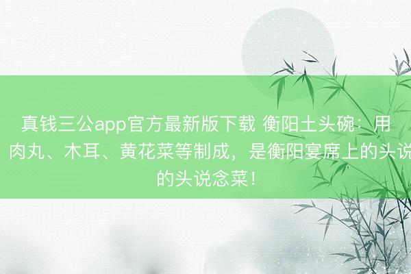 真钱三公app官方最新版下载 衡阳土头碗：用蛋卷、肉丸、木耳、黄花菜等制成，是衡阳宴席上的头说念菜！