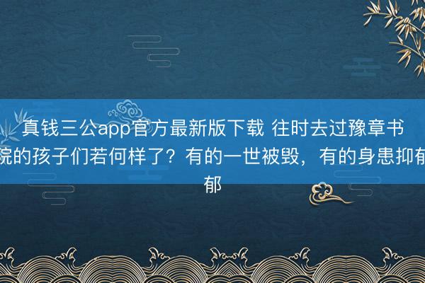 真钱三公app官方最新版下载 往时去过豫章书院的孩子们若何样了？有的一世被毁，有的身患抑郁