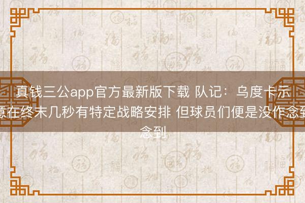 真钱三公app官方最新版下载 队记：乌度卡示意在终末几秒有特定战略安排 但球员们便是没作念到