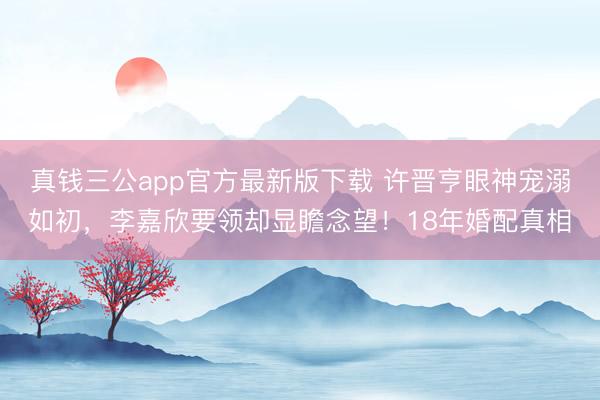 真钱三公app官方最新版下载 许晋亨眼神宠溺如初，李嘉欣要领却显瞻念望！18年婚配真相