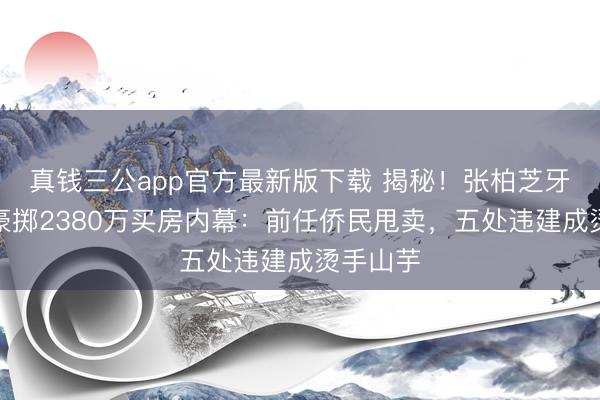 真钱三公app官方最新版下载 揭秘！张柏芝牙东谈主豪掷2380万买房内幕：前任侨民甩卖，五处违建成烫手山芋